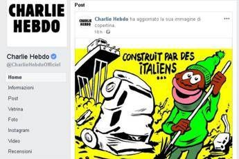 Charlie Hebdo, macabra ironia sul ponte Morandi Charlie Hebdo, macabra ironia sul ponte Morandi