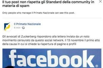 Casapound: Facebook censura pagina Primato Nazionale Casapound: Facebook censura pagina Primato Nazionale