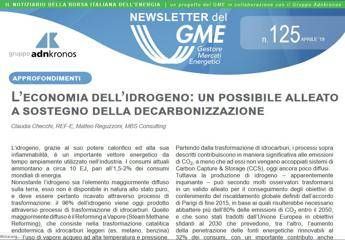 Energia, online nuovo numero newsletter Gme Energia, online nuovo numero newsletter Gme