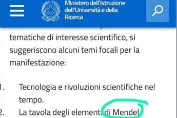 Mendeleev diventa Mendel, la gaffe del Miur