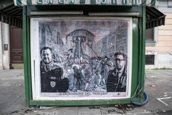 'Ostensione del mostro', manifesto Salvini-Bonafede-Battisti 'Ostensione del mostro', manifesto Salvini-Bonafede-Battisti
