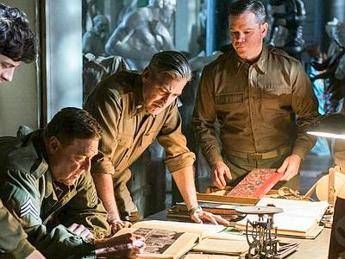 Clooney-Damon-Dujardin. Le star di 'Monuments Men' da Fazio Clooney-Damon-Dujardin. Le star di 'Monuments Men' da Fazio