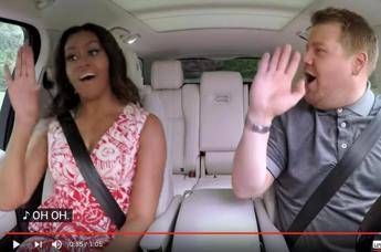 Karaoke in auto per Michelle Obama, canta e balla Beyoncé /Video Karaoke in auto per Michelle Obama, canta e balla Beyoncé /Video