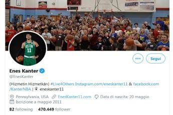 Enes Kanter: Ogni giorno minacce di morte, la libertà non è gratuita Enes Kanter: Ogni giorno minacce di morte, la libertà non è gratuita