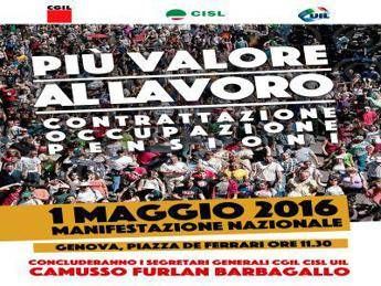 1 maggio: Cgil, Cisl e Uil, manifestazione nazionale a Genova 1 maggio: Cgil, Cisl e Uil, manifestazione nazionale a Genova