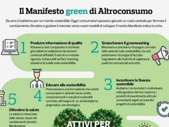 Altroconsumo lancia il 'Manifesto Green' Altroconsumo lancia il 'Manifesto Green'