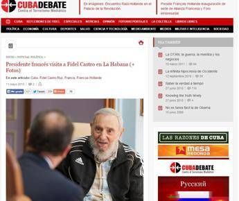 Hollande a Cuba incontra Fidel: Il 'lider maximo' si tiene informato su Internet Hollande a Cuba incontra Fidel: Il 'lider maximo' si tiene informato su Internet