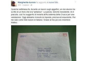 Il fiore? E' 'petaloso'. E il neologismo del piccolo Matteo è approvato dalla Crusca Il fiore? E' 'petaloso'. E il neologismo del piccolo Matteo è approvato dalla Crusca